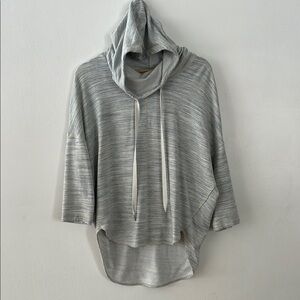 Lou & Grey Gray Cowl Neck Sweater with Three-Quarter Sleeves